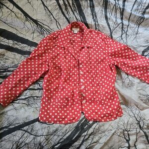 Talbots Red Polka Dot Men's Casual Shirt
